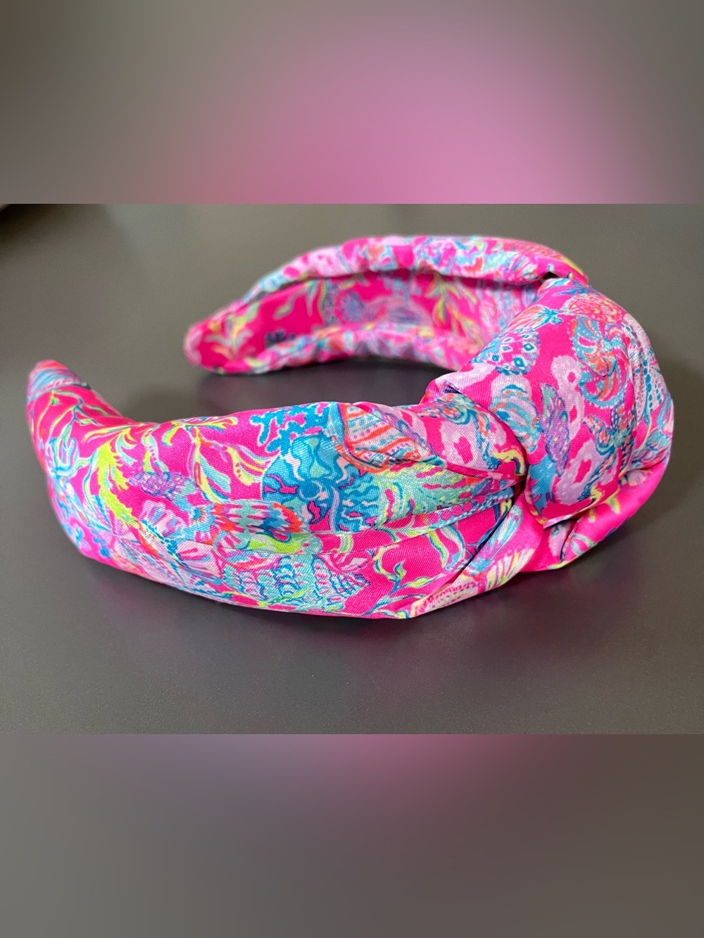 Lilly Pulitzer Hot Pink Floral Padded Headband NWOT